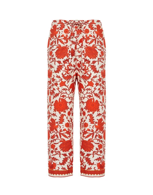 Drawstring Pants Dragonflower Mini Red In Summer Poplin 5 Drawstring Pants Dragonflower Mini Red In Summer Poplin - Image 5