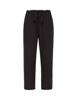 Drawstring Pants Solid Black In Crisp Poplin -Fashion Clothing TRO0053COT043SOLID BL01 7