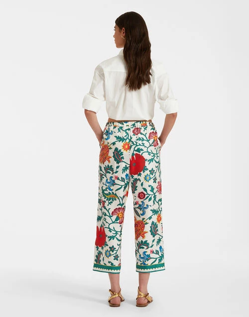 Drawstring Pants Dragonflower Multicolor In Silk Twill 2 Drawstring Pants Dragonflower Multicolor In Silk Twill - Image 2