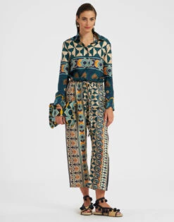 Drawstring Pants Casareale Small Placèe Cream In Silk Twill -Fashion Clothing TRO0053SIL001REA02 WH03 2