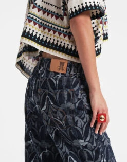 Better Than Your Boyfriend's Jeans Papyrus Navy In Jacquard Denim -Fashion Clothing TRO0091DEN007PAY03 BU06