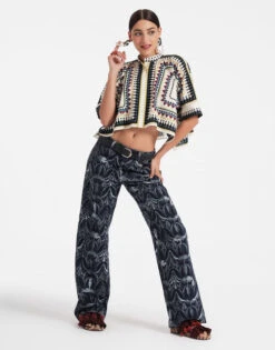 Better Than Your Boyfriend's Jeans Papyrus Navy In Jacquard Denim -Fashion Clothing TRO0091DEN007PAY03 BU06 2