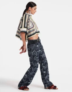 Better Than Your Boyfriend's Jeans Papyrus Navy In Jacquard Denim -Fashion Clothing TRO0091DEN007PAY03 BU06 3