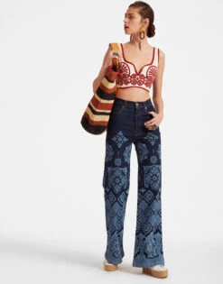 Flare Jeans Partenope Navy In Denim -Fashion Clothing TRO0096DEN002PRT02 BU06 3