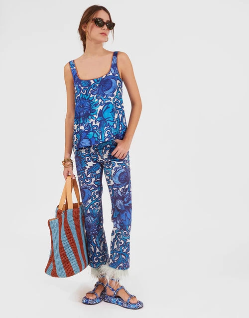 Fancy Crop Jeans (With Feathers) Anemone In Denim 7 Fancy Crop Jeans (With Feathers) Anemone In Denim - Image 7