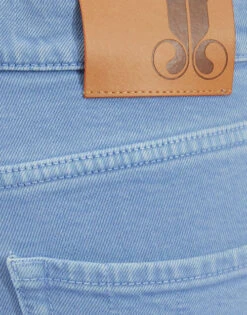 Fancy Crop Jeans (With Feathers) Light Blue In Denim -Fashion Clothing TRO0097DEN001SOLID BU01 8