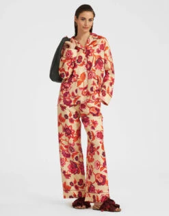 Pajama Pants Hottie Cream In Silk Twill -Fashion Clothing TRO0116SIL001HOT01 WH03 3