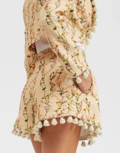 Playa Shorts Primavera Cream In Tweed With Tassels 10 Playa Shorts Primavera Cream In Tweed With Tassels -Fashion Clothing TRO0124COT051PRI01 WH03 3