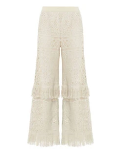 Lacey Palazzo Pants Plaza Cream In Macramé -Fashion Clothing TRO0125JCQ080PLA03 WH03 7
