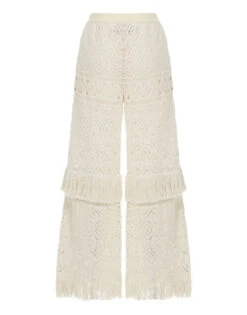 Lacey Palazzo Pants Plaza Cream In Macramé -Fashion Clothing TRO0125JCQ080PLA03 WH03 8