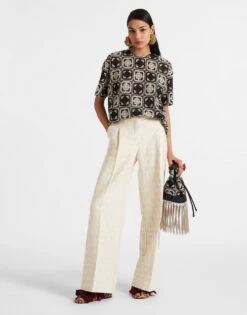 Lacey House T-Shirt Mini Tiles Black In Macramé 10 Lacey House T-Shirt Mini Tiles Black In Macramé -Fashion Clothing TSH0035JCQ077MIT01 BL01 3