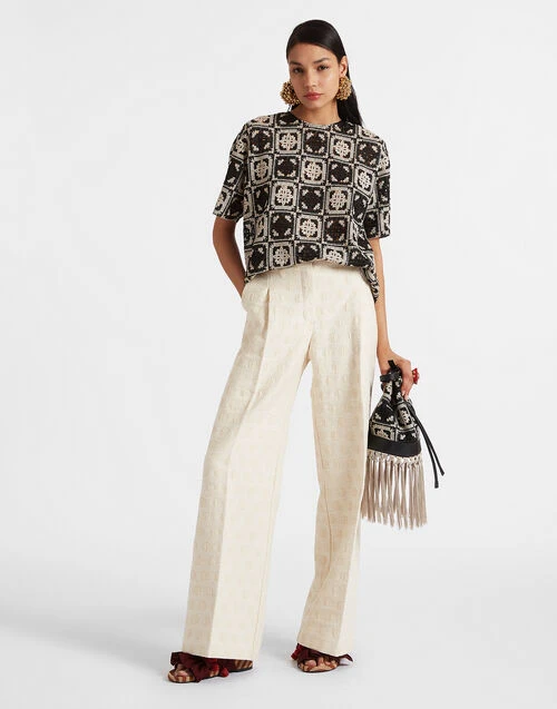 Lacey House T-Shirt Mini Tiles Black In Macramé 4 Lacey House T-Shirt Mini Tiles Black In Macramé - Image 4