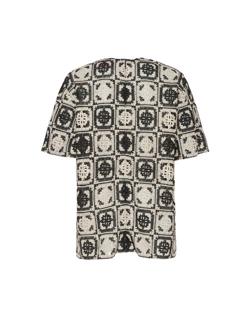 Lacey House T-Shirt Mini Tiles Black In Macramé 6 Lacey House T-Shirt Mini Tiles Black In Macramé - Image 6