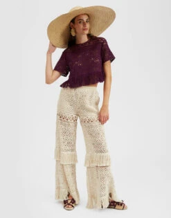 Lacey La Scala Tee Plaza Purple In Macramé -Fashion Clothing TSH0043JCQ080PLA03 PU01 3