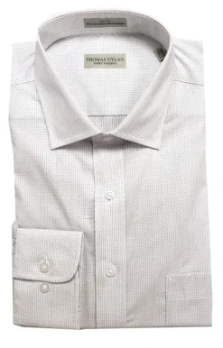 Thomas Dylan Big & Tall White Ground Black Dress Shirt