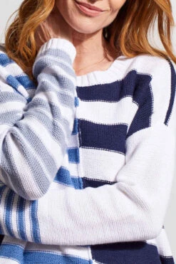 Tribal Blocked Striped Sweater -Fashion Clothing Tribal Blocked Striped Sweater JETBLUE 3 71364.1712760018