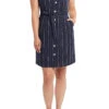 Tribal Button Front Nautical Dress