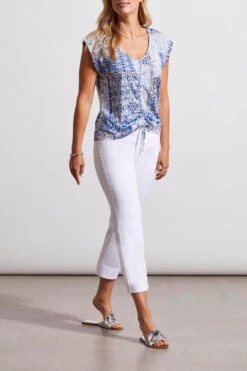 Tribal Center Ruched V-neck -Fashion Clothing Tribal Center Ruched V neck BLUESTAR 3 68498.1712761222