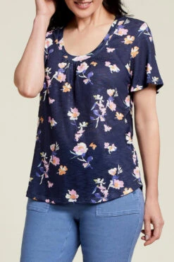 Tribal Flutter Sleeve U Neck -Fashion Clothing Tribal Flutter Sleeve U Neck DEEPBLUE 1 62078.1711651897