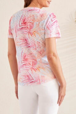 Tribal Flutter Sleeve U Neck -Fashion Clothing Tribal Flutter Sleeve U Neck RASPBERR 2 78394.1711651894