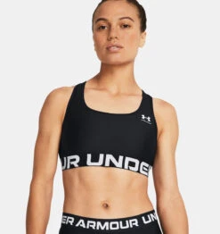Under Armour UA® HeatGear® Armour Mid Branded Sports Bra -Fashion Clothing UA HeatGear Armour Mid Branded Sports Bra BLACK 2 14126.1716997440