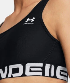 Under Armour UA® HeatGear® Armour Mid Branded Sports Bra -Fashion Clothing UA HeatGear Armour Mid Branded Sports Bra BLACK 4 11404.1716997442