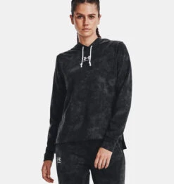 Under Armour UA® Rival Terry Printed Hoodie -Fashion Clothing UA Rival Terry Printed Hoodie BLACK 2 68945.1710521093