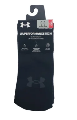Under Armour Unisex Crew Sock 3-Pack 8 Under Armour Unisex Crew Sock 3-Pack -Fashion Clothing Under Armour Unisex Crew Sock 3 Pack BLACK 1 74948.1710523197
