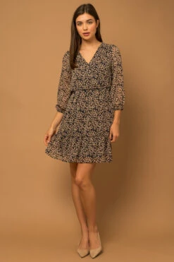 V-neck Wrap Mini Dress -Fashion Clothing V neck Wrap Mini Dress NAVY 3 00096.1710523415