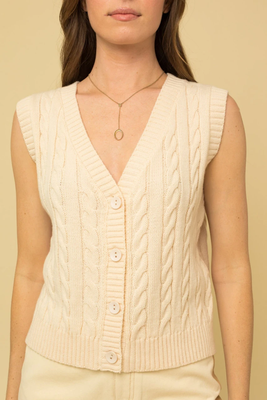 Vneck Cable Sweater Vest 2 Vneck Cable Sweater Vest - Image 2