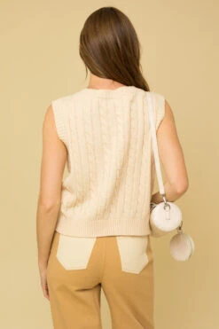 Vneck Cable Sweater Vest 9 Vneck Cable Sweater Vest -Fashion Clothing Vneck Cable Sweater Vest CREAM 4 63738.1711564438
