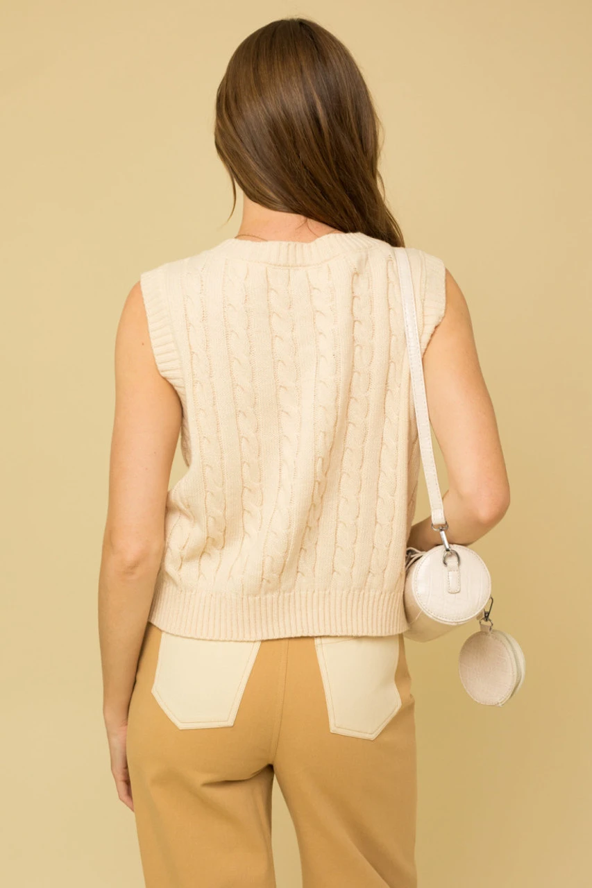 Vneck Cable Sweater Vest 5 Vneck Cable Sweater Vest - Image 5